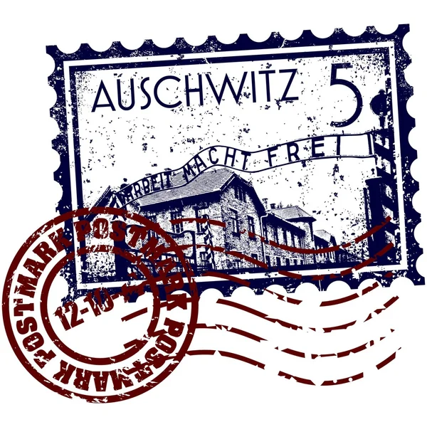stock image  illustration of Auschwitz stamp