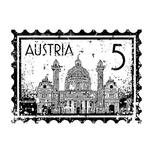 Ilustración del sello o matasellos de Austria — Foto de Stock