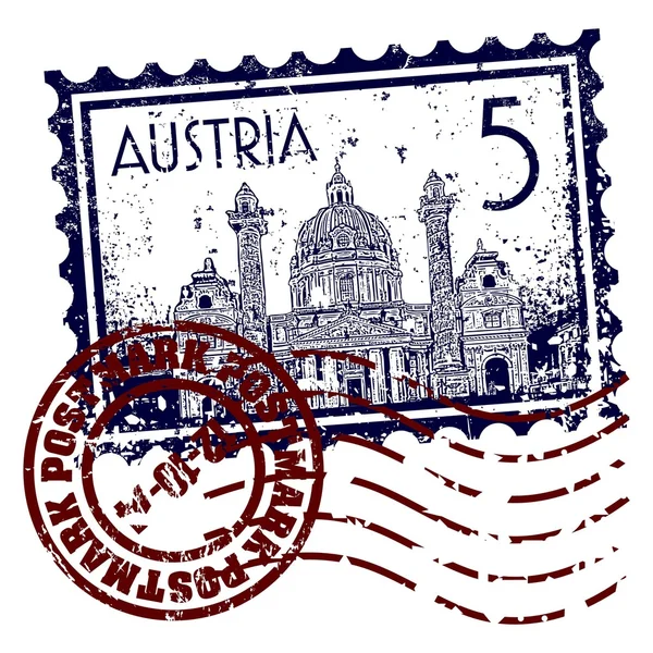 Иллюстрация марки или почтового штемпеля Австрии — стоковое фото