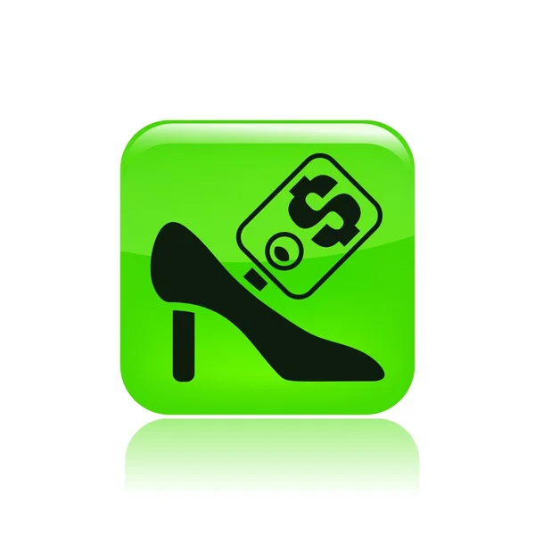 stock image  illustration of single icon depicting a shoe price