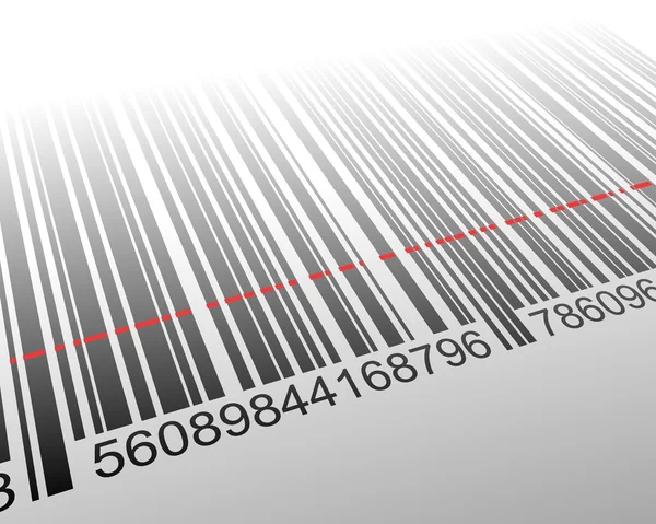 Illustration of barcode with laser effect — Stok fotoğraf