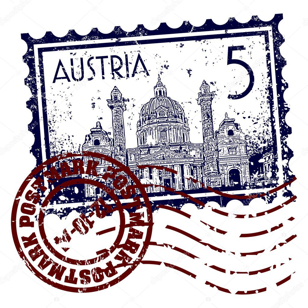  illustration of stamp or postmark of Austria