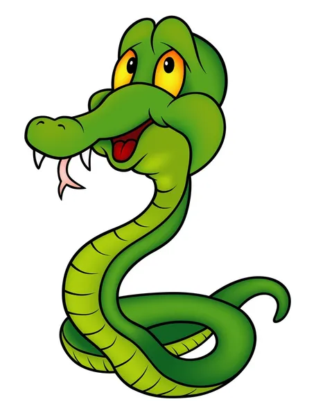 Зелений посміхаючись змія — стокове фото
