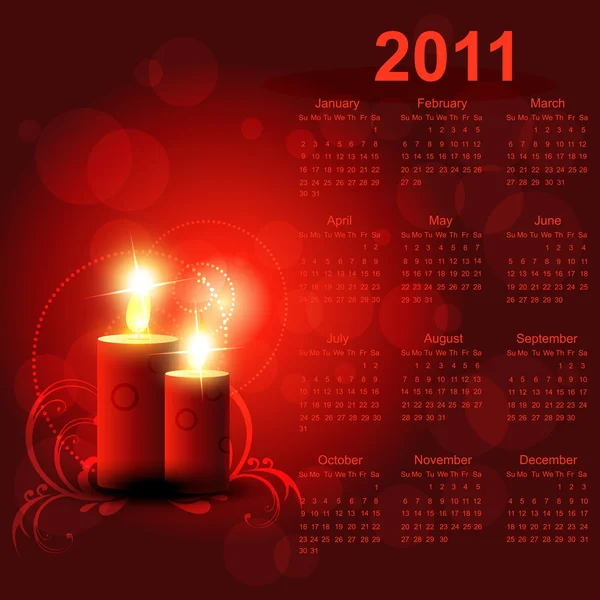 Векторний календар на новий рік — стоковий вектор