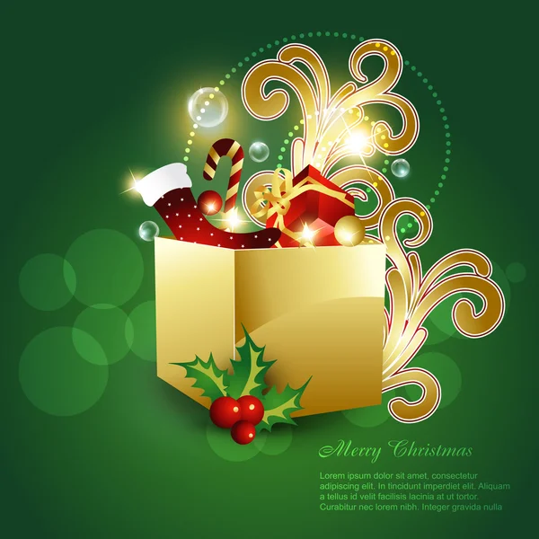 Vánoční dárková krabice — Stockový vektor