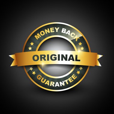 golden mney back guarantee label clipart