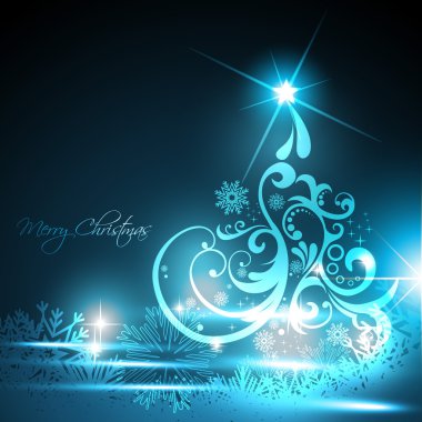 glowing christmas tree clipart