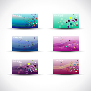 Colorful stylish vector cards clipart