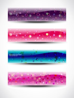 Vector colorful style banner set of four clipart