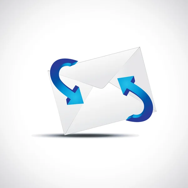 Σύμβολο του φορέα ηλεκτρονικού ταχυδρομείου με βέλος — Διανυσματικό Αρχείο