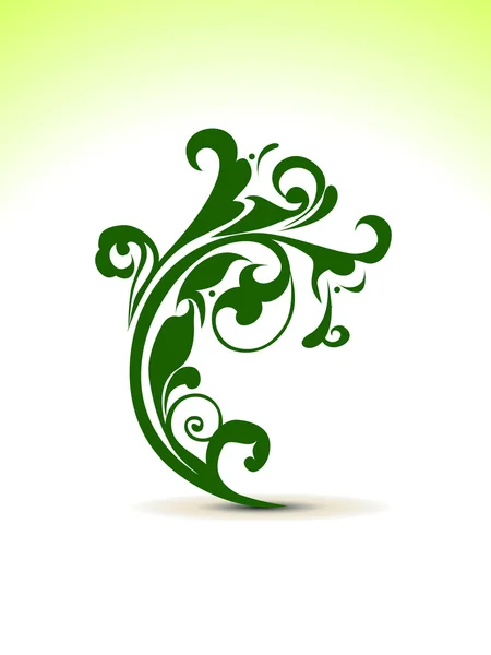 Green floral artwork — Stock Vector