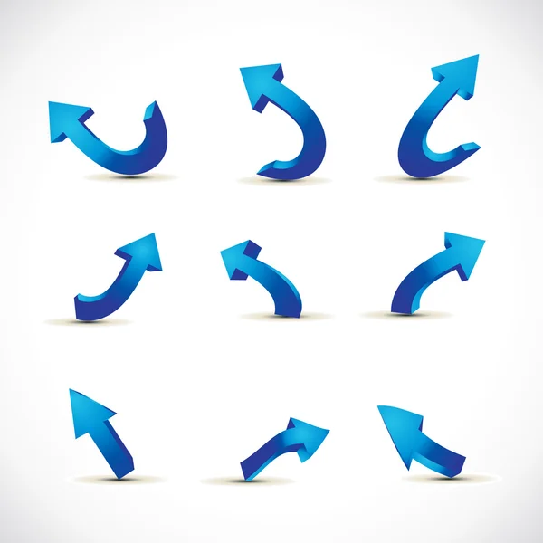 Neuf flèches différentes — Image vectorielle