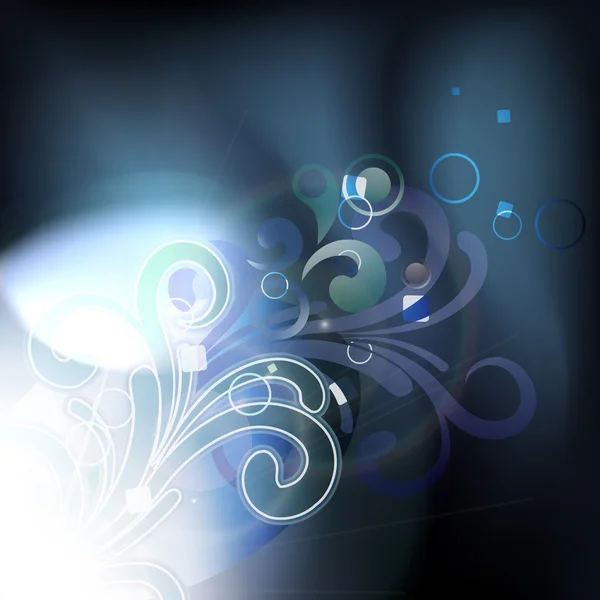 Abstrait fond floral bleu — Image vectorielle