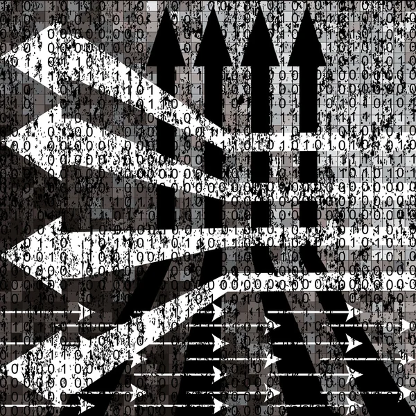 Grunge черно-белый фон со стрелками — стоковое фото