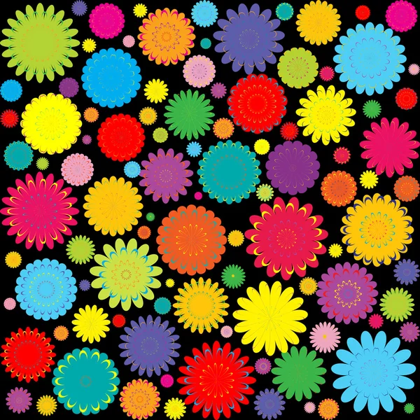 Pozadí abstraktní s barevnými květy — Stock fotografie
