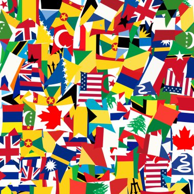 Seamless pattern with world's flags clipart