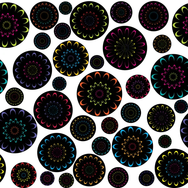 Шаблон с черными абстрактными цветами — стоковое фото