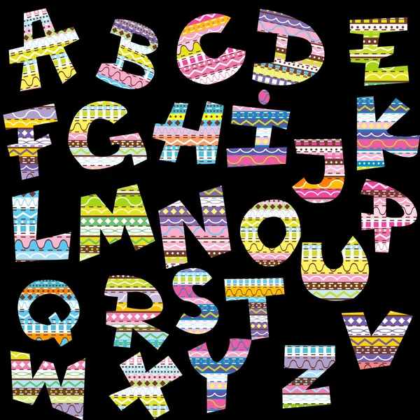 Litery alfabetu z etniczne motywy dekoracyjne — Zdjęcie stockowe