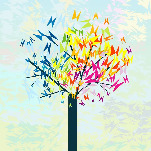 蝶と様式化されたツリー — ストック写真