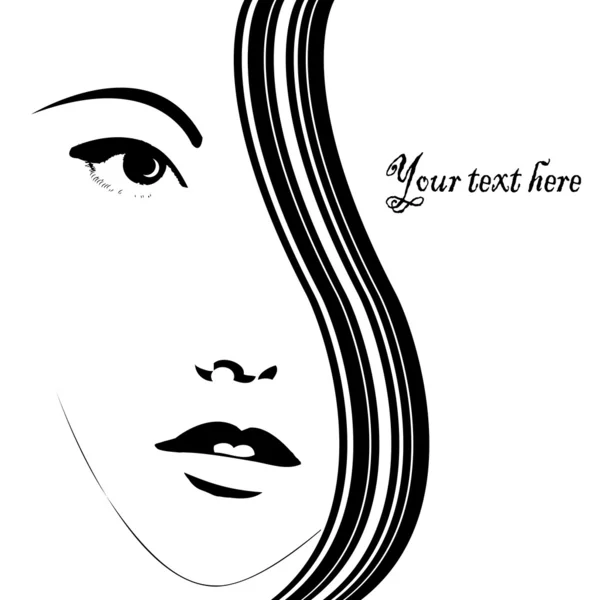 Cartão com rosto de mulher — Fotografia de Stock