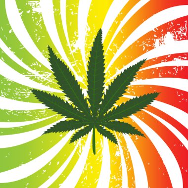 Rasta background with marijuana leaf clipart