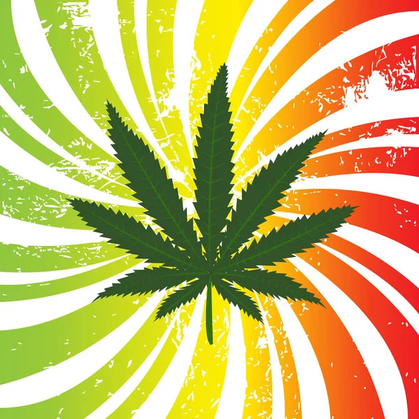 Rasta background with marijuana leaf — Stock Photo, Image