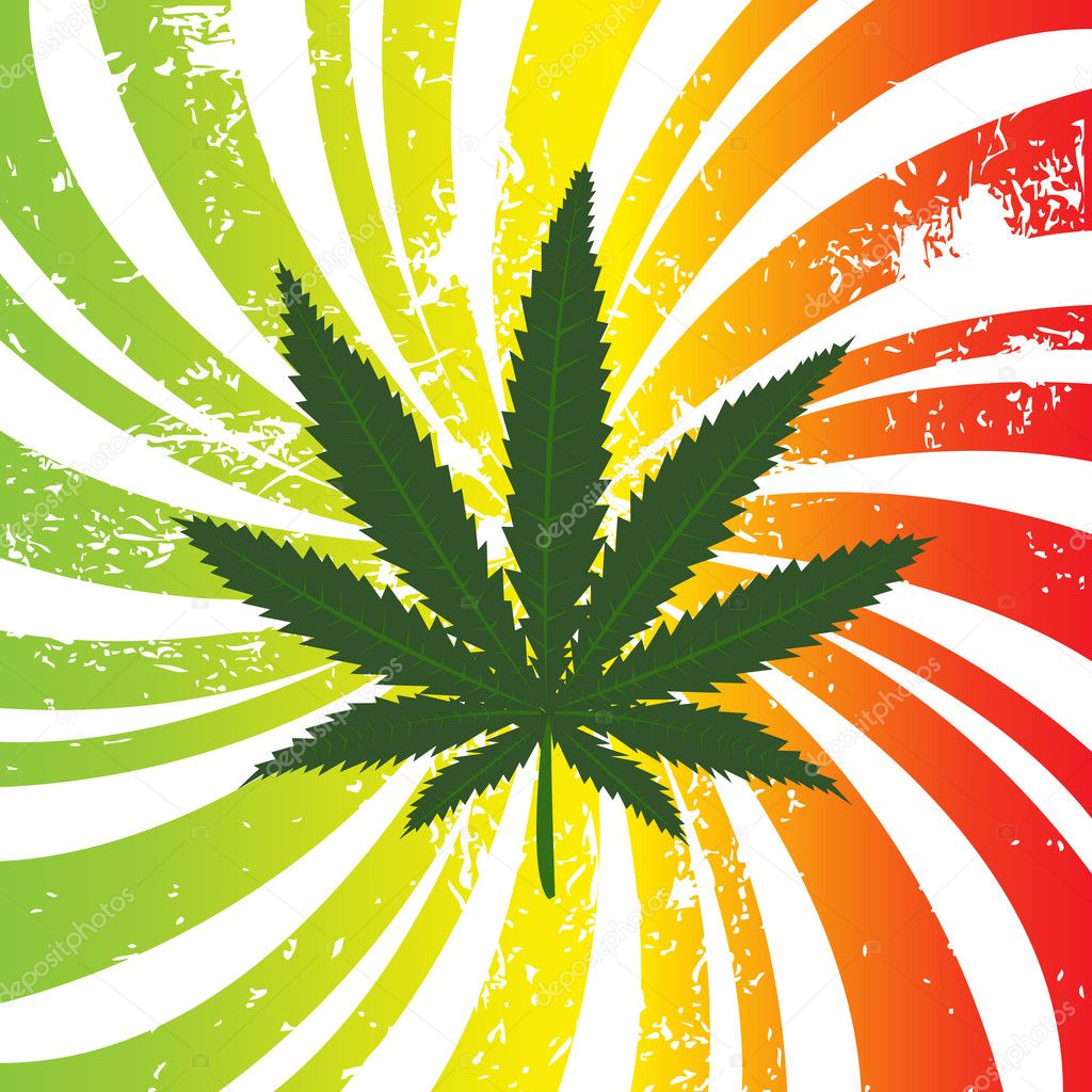 Rasta background with marijuana leaf
