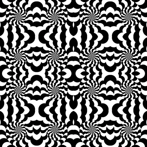 Naadloze patroon met optisch effect in zwart-wit — Stockfoto