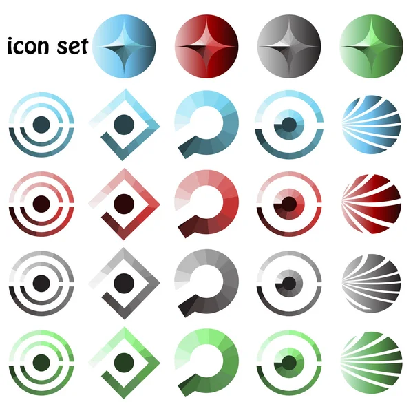 Symbolsatz, Web-Buttons wie Logo — Stockfoto