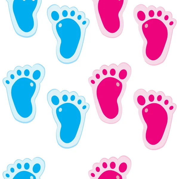 Baby voet stappen achtergrond, naadloze patroon — Stockfoto