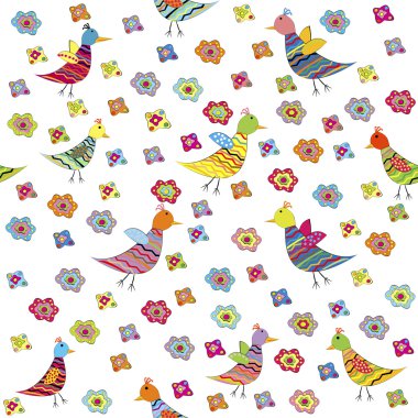 kuşlar ve çiçekler, ile Seamless Modeli çocuk için güzel arka plan