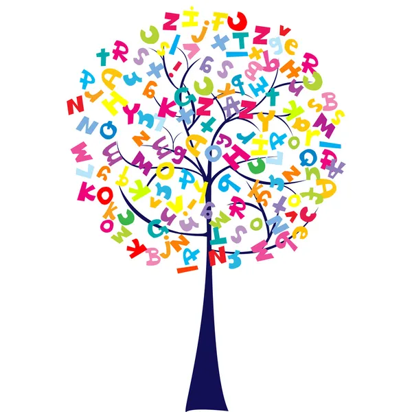 Árvore com letras de alfabeto — Fotografia de Stock