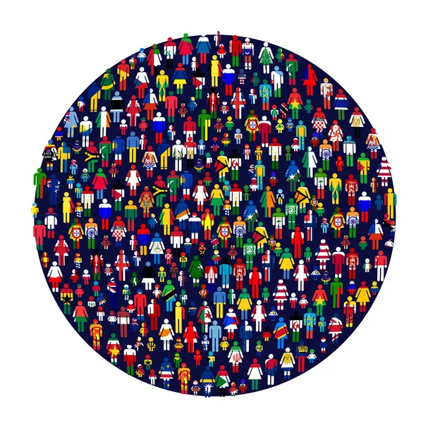 Vol met gekleurde cirkel — Stockfoto