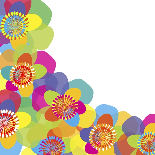 Tło z kolorowych kwiatów i miejsce fpr tekst — Zdjęcie stockowe
