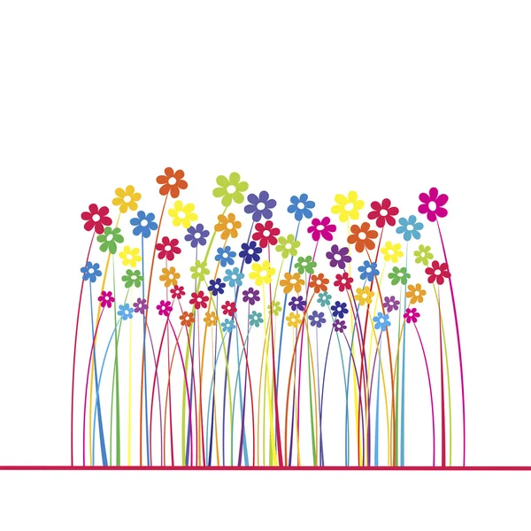 Cartão com flores coloridas e lugar para o seu texto — Fotografia de Stock