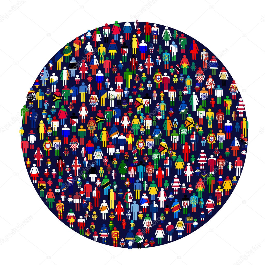 Circle full of colored