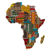 Afrika Térkép készült etnikai textúrák országokkal