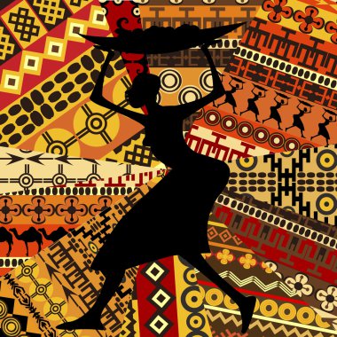 etnik dokular zemin üzerine Afrikalı kadın
