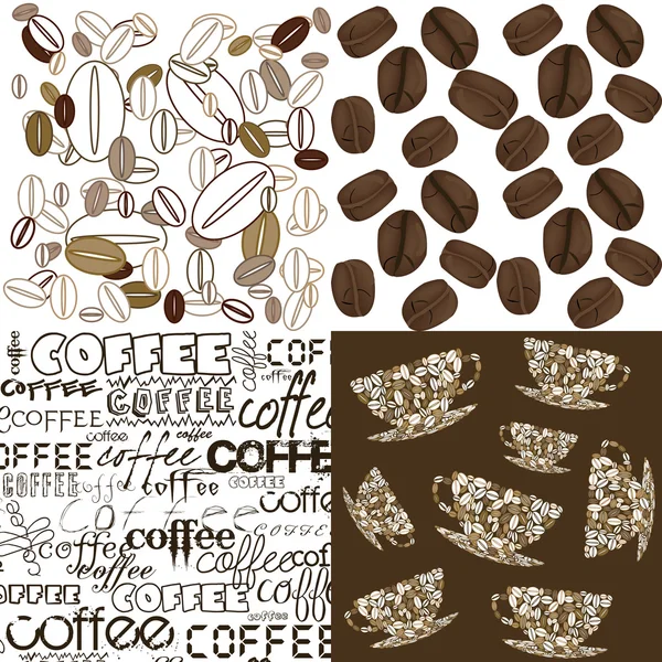 Набор фонов с кофейными зёрнами — стоковое фото