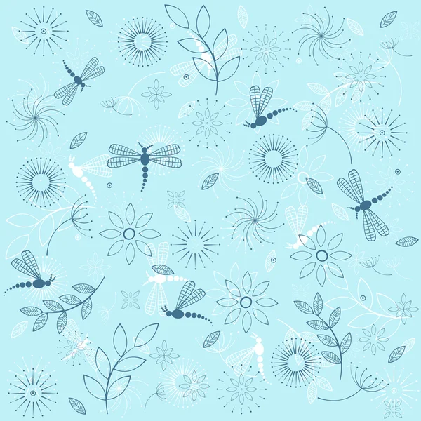 Hintergrund mit blauen Libellen — Stockfoto