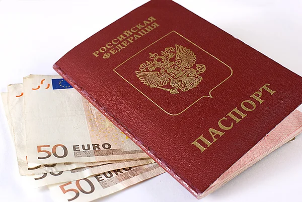 Rus seyahat pasaport ve para. — Stok fotoğraf