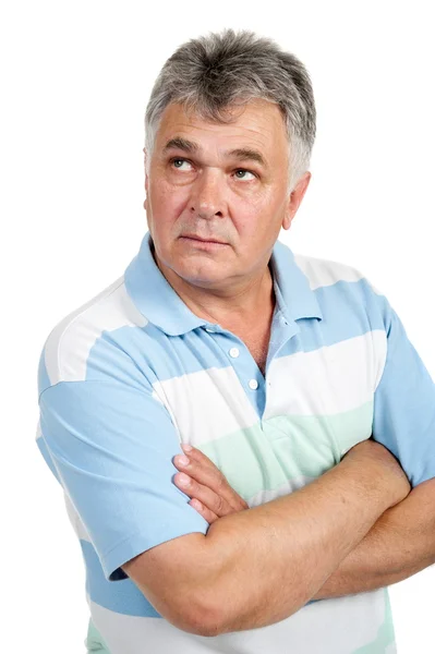 Adult man pose on white background is insulated — Stock Photo, Image
