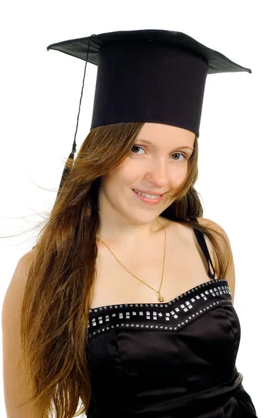 A szép lány a kalapban, a mester — Stock Fotó