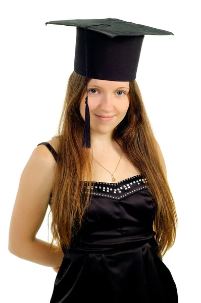 Menina bonita em chapéu do mestre — Fotografia de Stock