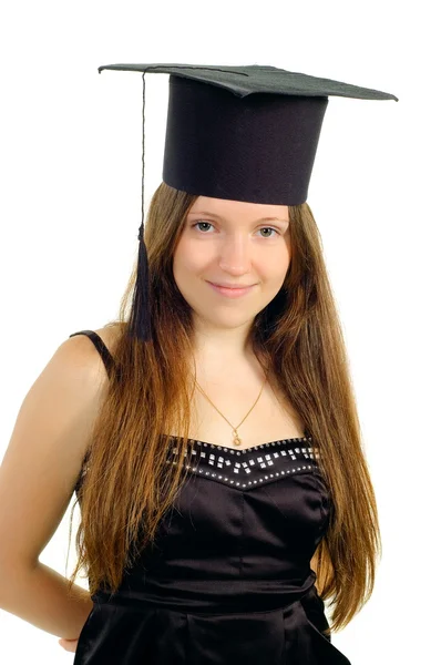 Bella ragazza in cappello del padrone — Foto Stock