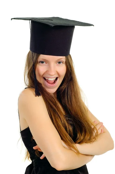 Menina bonita em chapéu do mestre — Fotografia de Stock