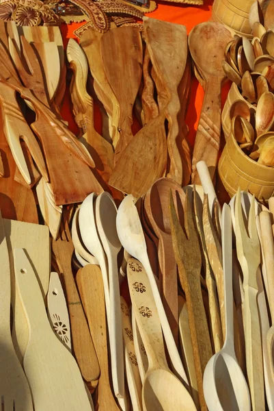 Drewniane przybory kuchenne — Zdjęcie stockowe