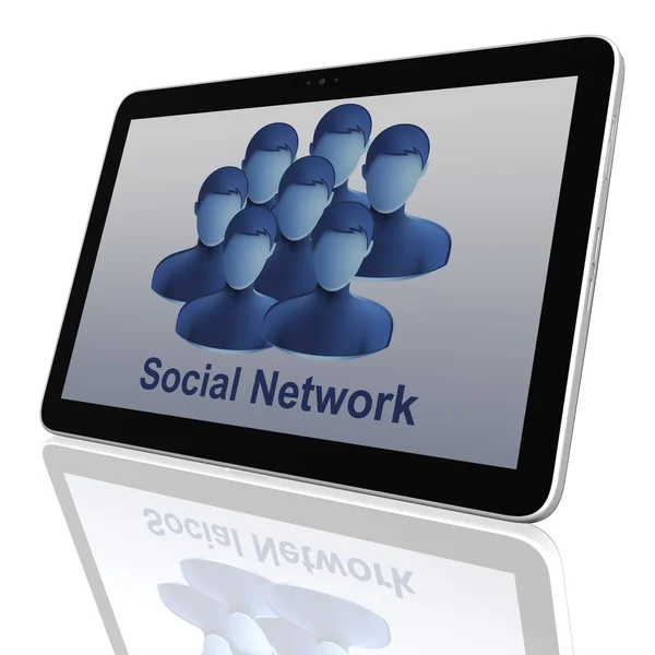 Gruppe von Tablet-Computern im sozialen Netzwerk — Stockfoto
