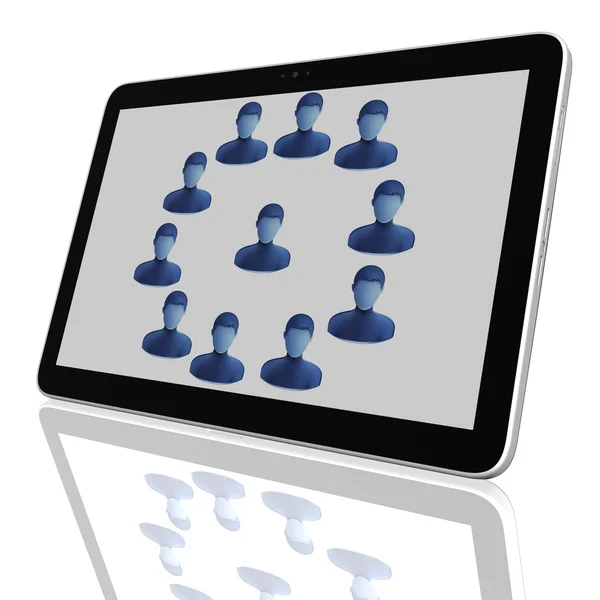 Társadalmi hálózat csoport a tablet számítógépeket — Stock Fotó