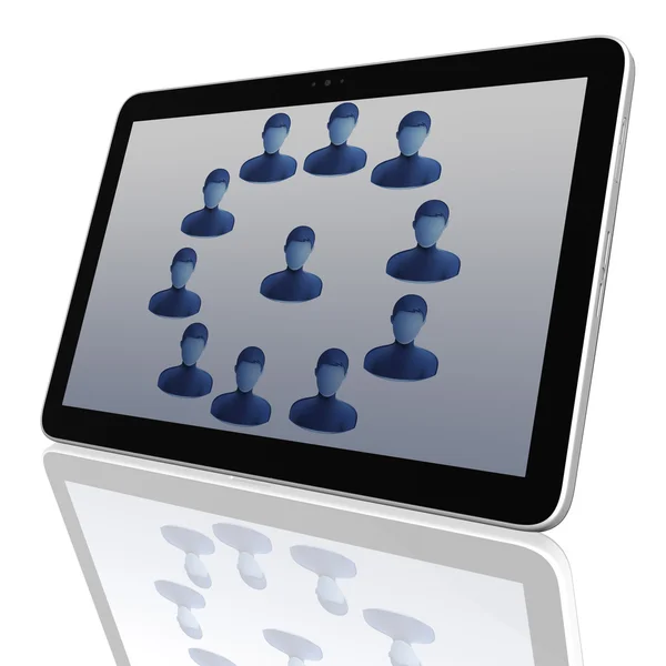 社会网络组的平板电脑 — 图库照片